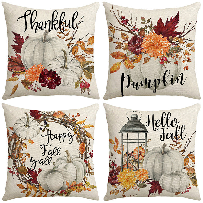 Pumpkin Garland Pillow Cover