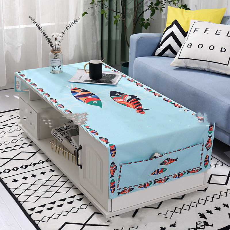 Yimaixuan Tea Table Towel Living Room Nordic Rectangular Cloth Towel Tablecloth Tea Table Mat Dust Cover