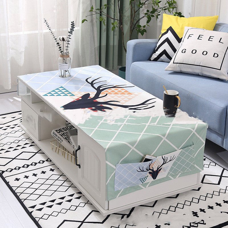 Yimaixuan Tea Table Towel Living Room Nordic Rectangular Cloth Towel Tablecloth Tea Table Mat Dust Cover