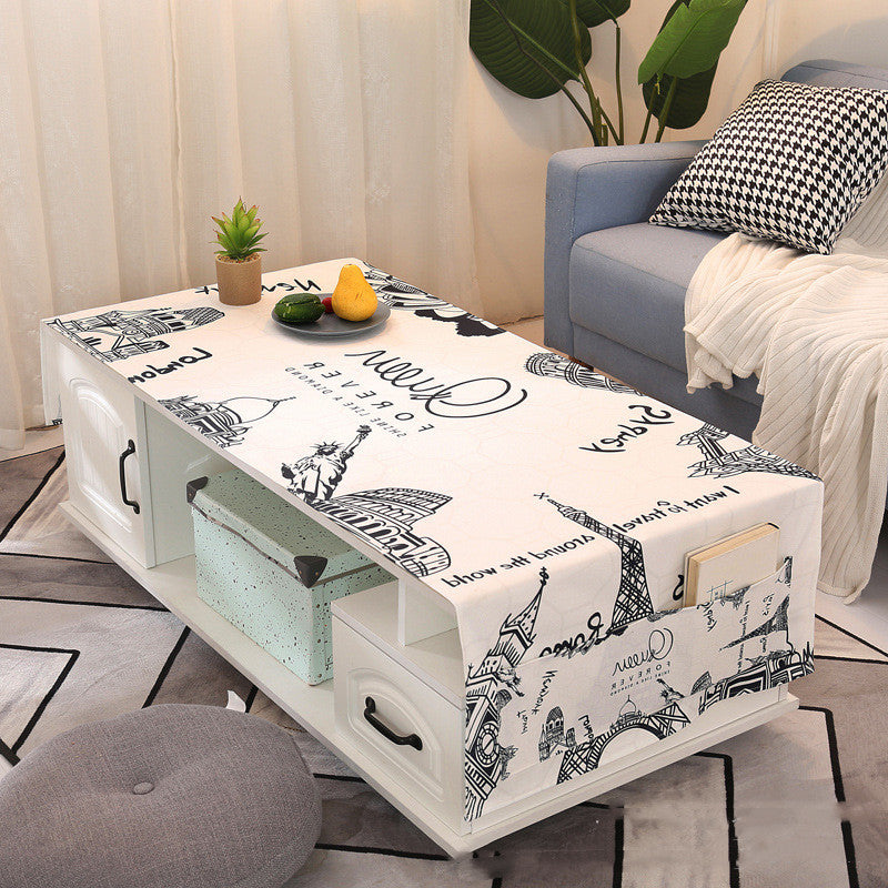Yimaixuan Tea Table Towel Living Room Nordic Rectangular Cloth Towel Tablecloth Tea Table Mat Dust Cover