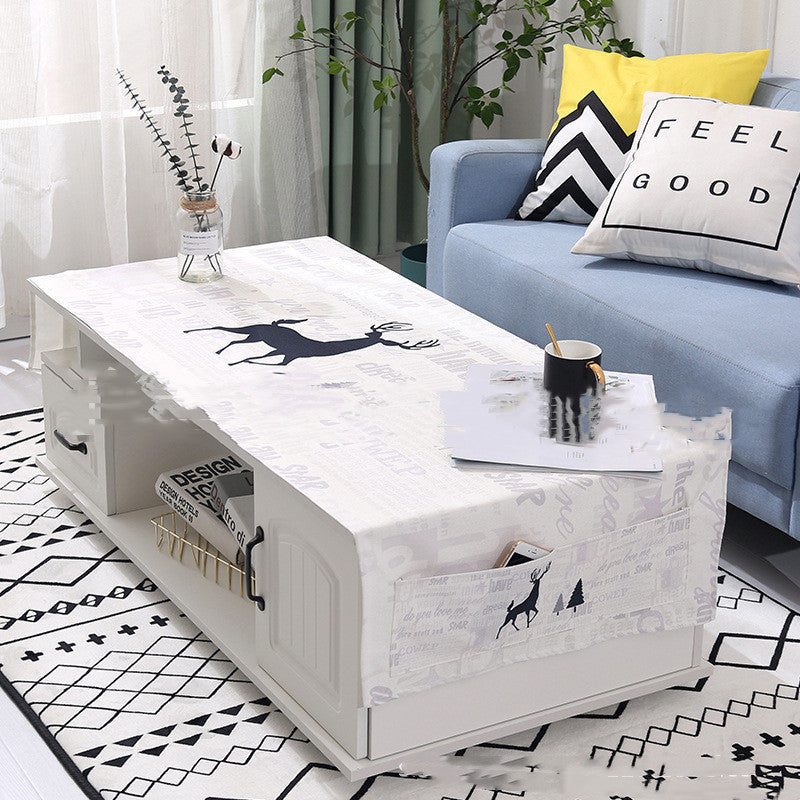 Yimaixuan Tea Table Towel Living Room Nordic Rectangular Cloth Towel Tablecloth Tea Table Mat Dust Cover