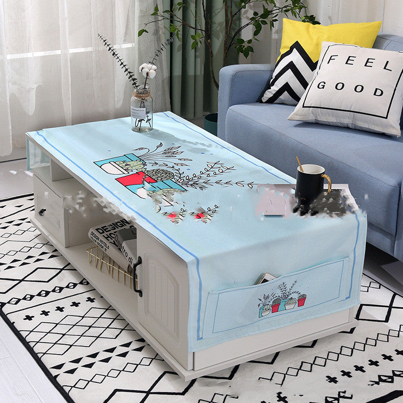 Yimaixuan Tea Table Towel Living Room Nordic Rectangular Cloth Towel Tablecloth Tea Table Mat Dust Cover