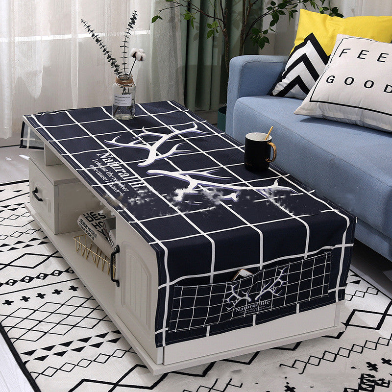 Yimaixuan Tea Table Towel Living Room Nordic Rectangular Cloth Towel Tablecloth Tea Table Mat Dust Cover