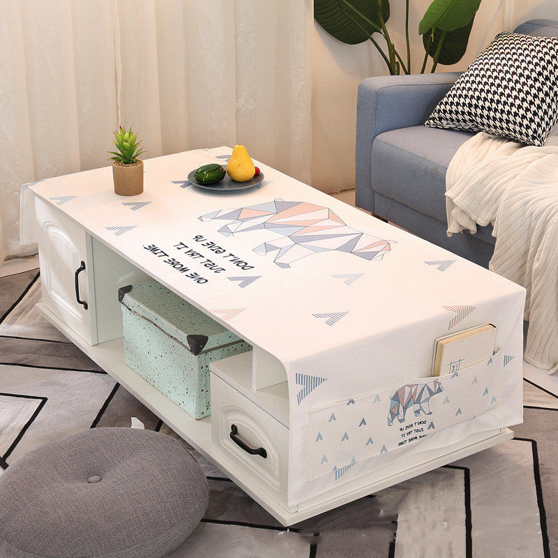 Yimaixuan Tea Table Towel Living Room Nordic Rectangular Cloth Towel Tablecloth Tea Table Mat Dust Cover