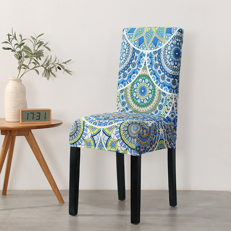 Bohemian Style Elastic Chair Covers Cover Dining Table Restaurant Home Dining Chair Cover