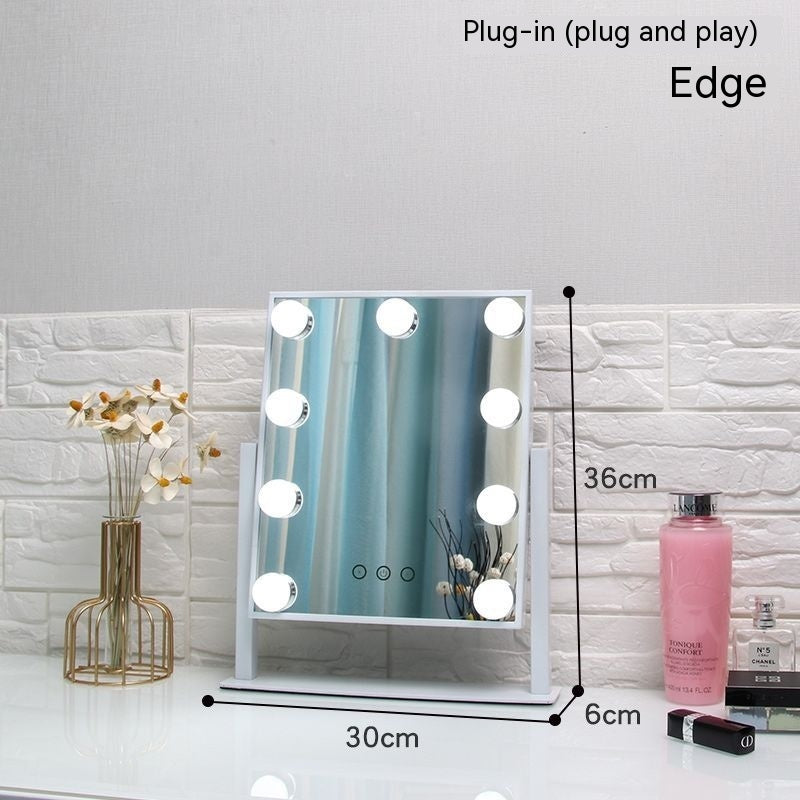 Household Desk Makeup Mirror Desktop LED Light Dressing Mirror