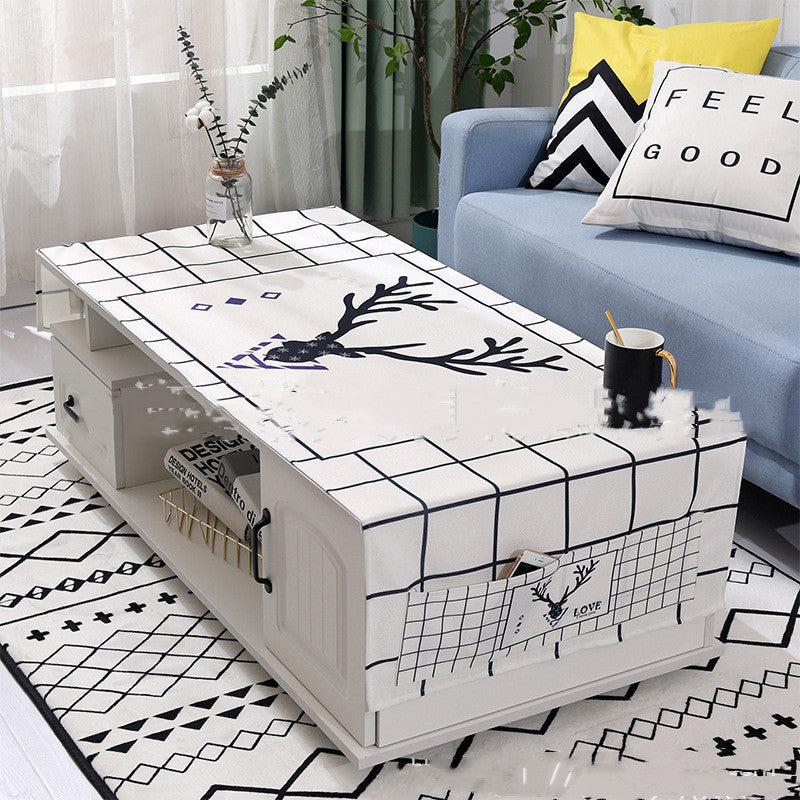 Yimaixuan Tea Table Towel Living Room Nordic Rectangular Cloth Towel Tablecloth Tea Table Mat Dust Cover
