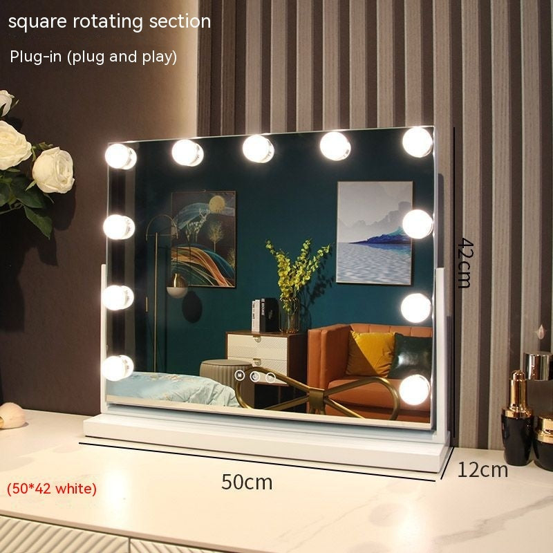 Household Desk Makeup Mirror Desktop LED Light Dressing Mirror