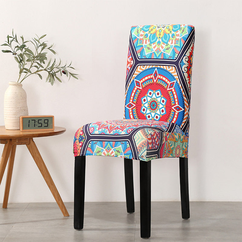 Bohemian Style Elastic Chair Covers Cover Dining Table Restaurant Home Dining Chair Cover