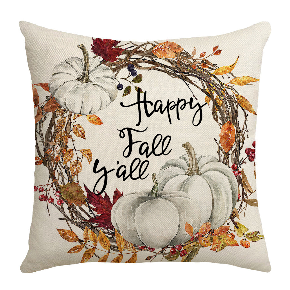 Pumpkin Garland Pillow Cover