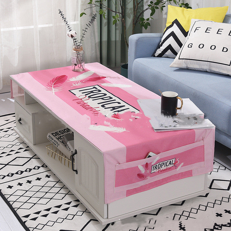 Yimaixuan Tea Table Towel Living Room Nordic Rectangular Cloth Towel Tablecloth Tea Table Mat Dust Cover
