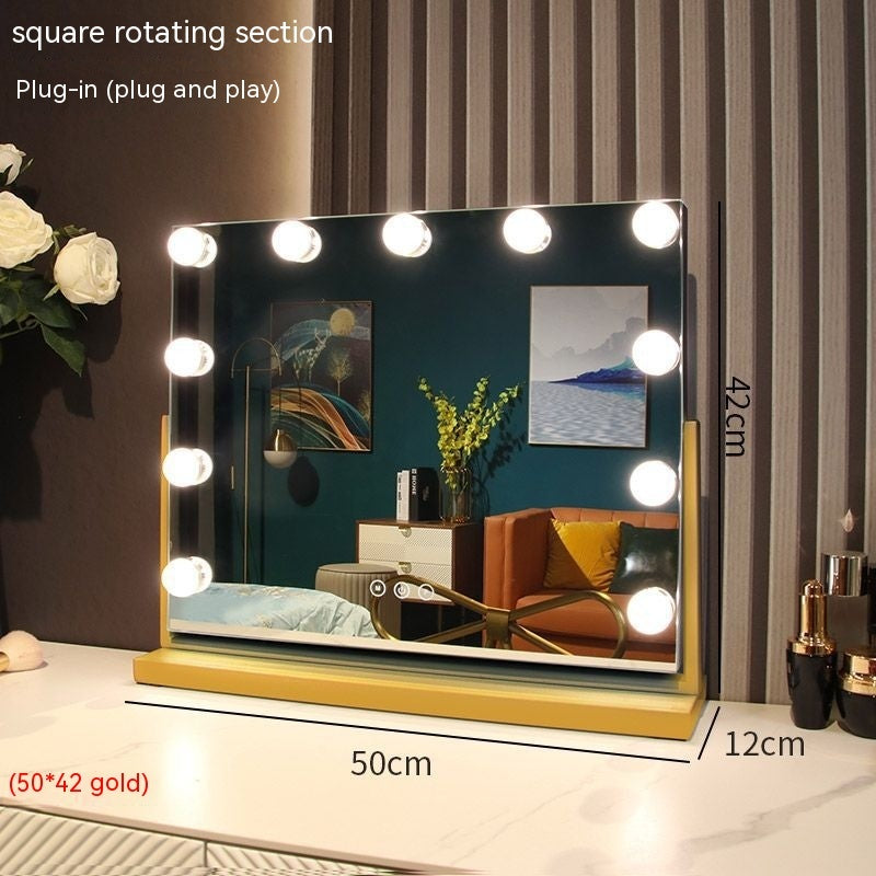 Household Desk Makeup Mirror Desktop LED Light Dressing Mirror
