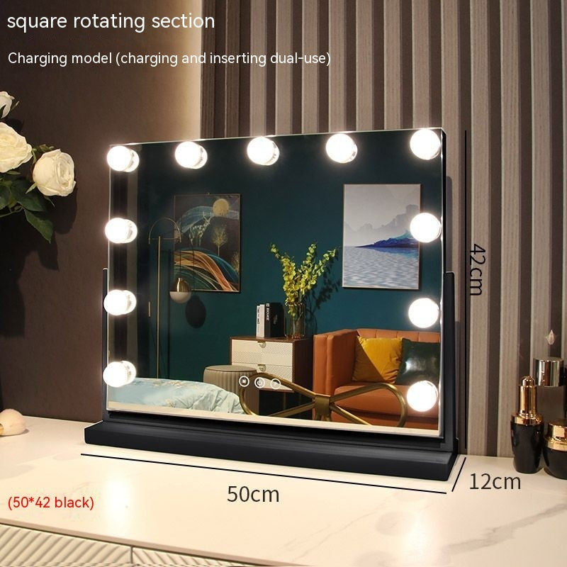 Household Desk Makeup Mirror Desktop LED Light Dressing Mirror