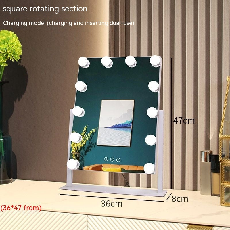 Household Desk Makeup Mirror Desktop LED Light Dressing Mirror