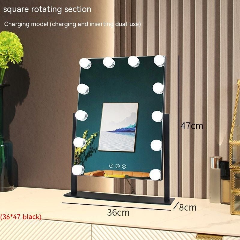 Household Desk Makeup Mirror Desktop LED Light Dressing Mirror