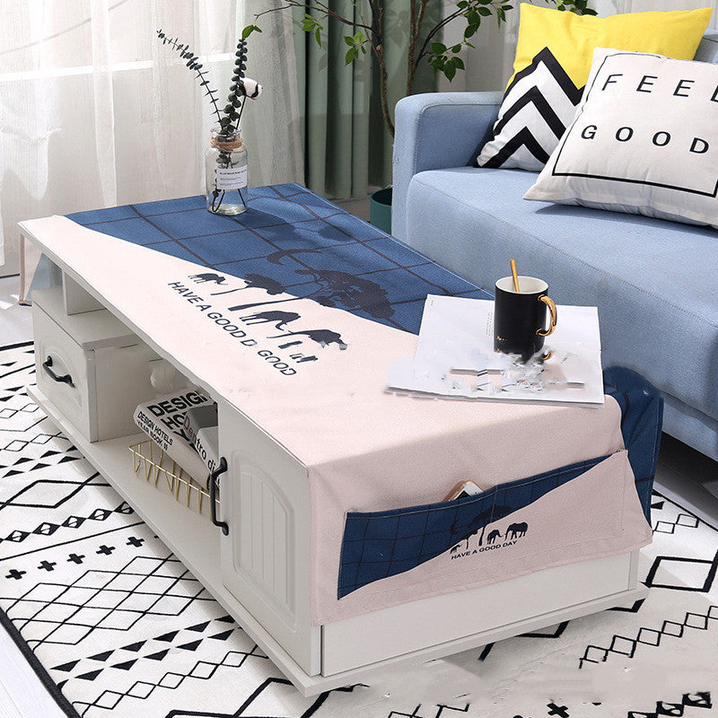 Yimaixuan Tea Table Towel Living Room Nordic Rectangular Cloth Towel Tablecloth Tea Table Mat Dust Cover