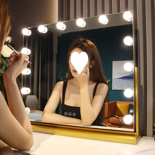 Household Desk Makeup Mirror Desktop LED Light Dressing Mirror