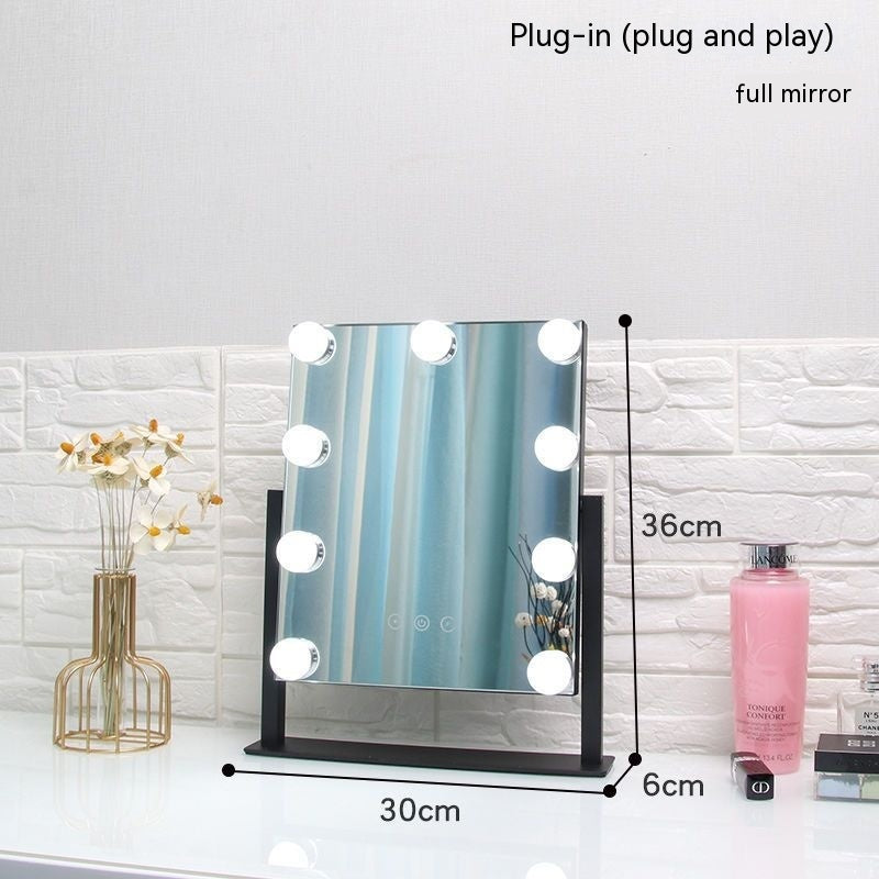 Household Desk Makeup Mirror Desktop LED Light Dressing Mirror